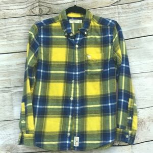 Abercrombie Kids size 11/12 yellow n blue flannel